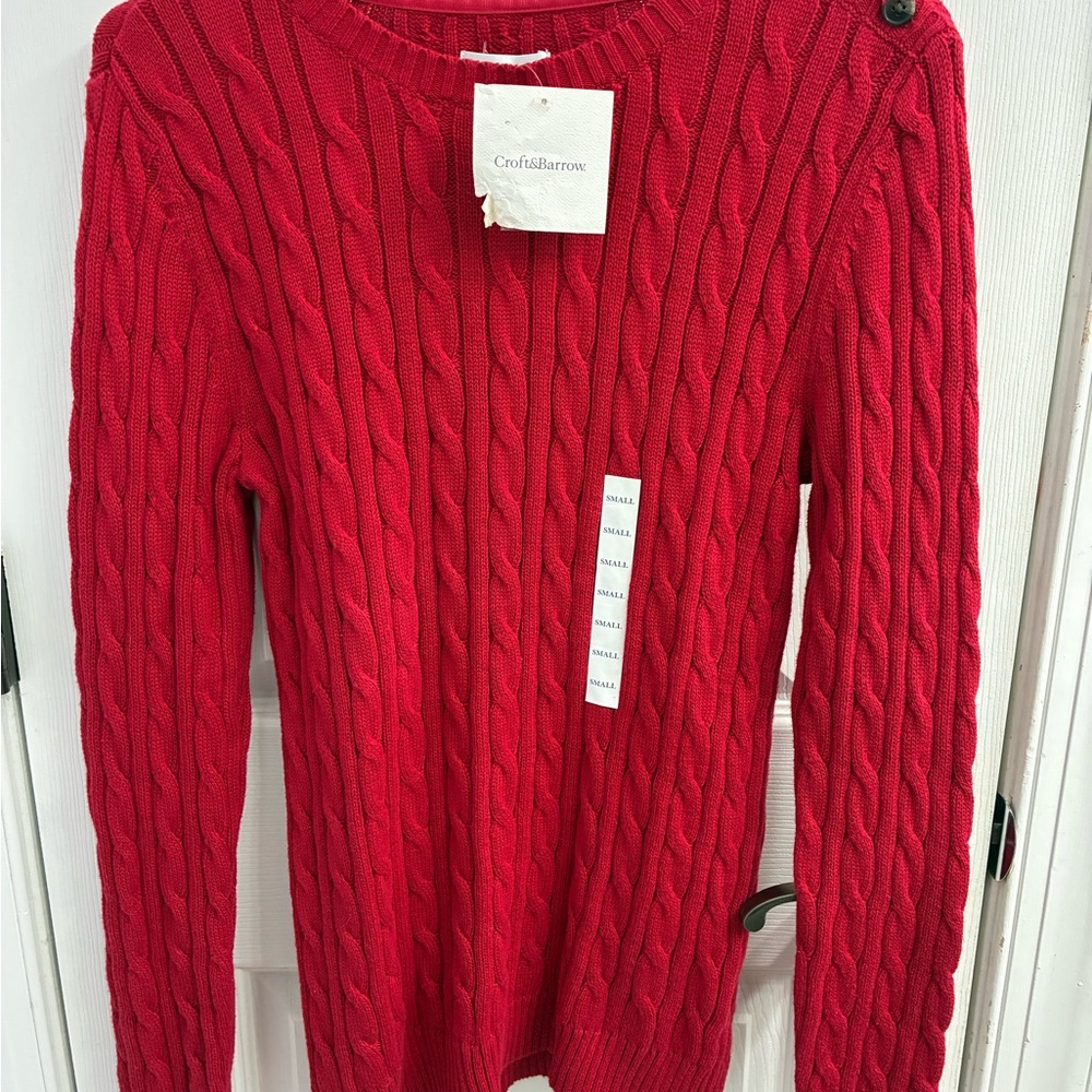 NWT croft&barrow women’s red sweater size Small